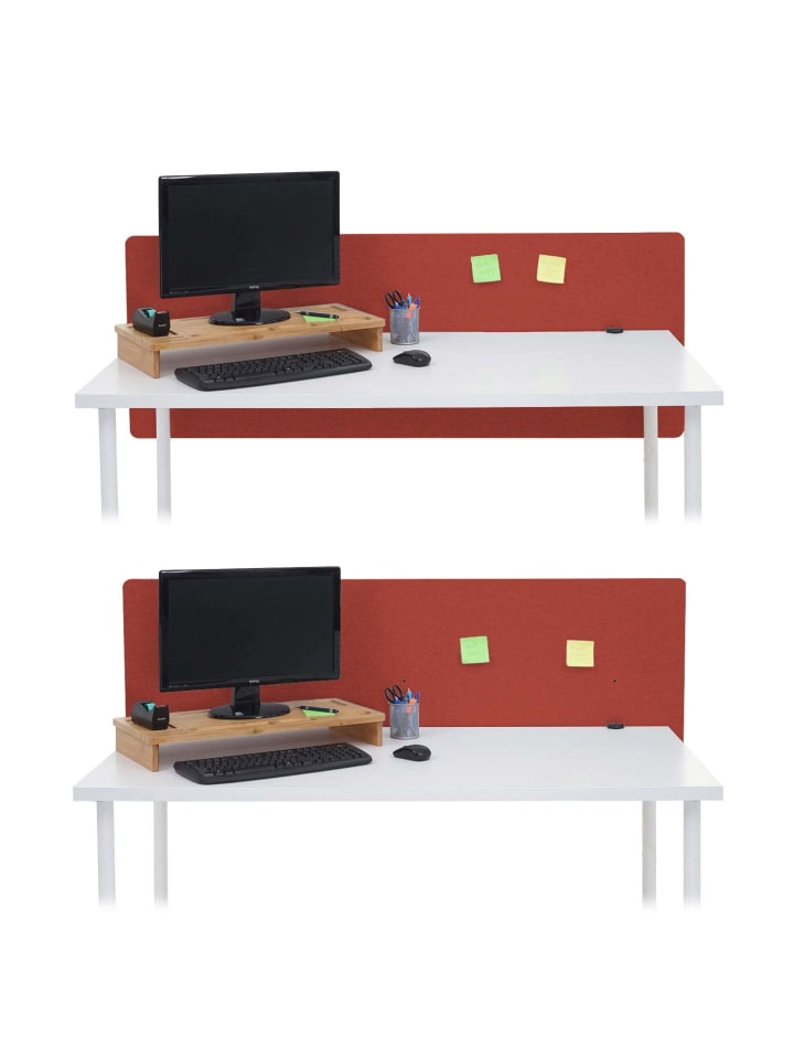 MCW Akustik-Tischtrennwand G75, 60x160cm braun günstig kaufen onesize