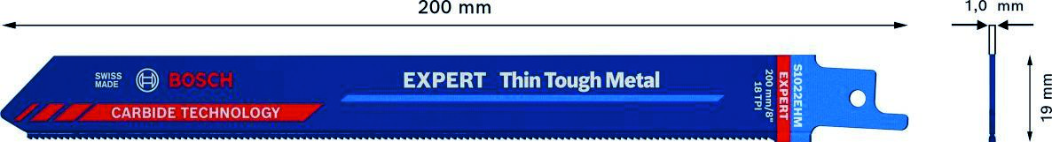 Lame de scie alternative Bosch Blue Accessories 2608900363 Expert « Thin Tough Metal » S 1022 EHM (1 pièce)