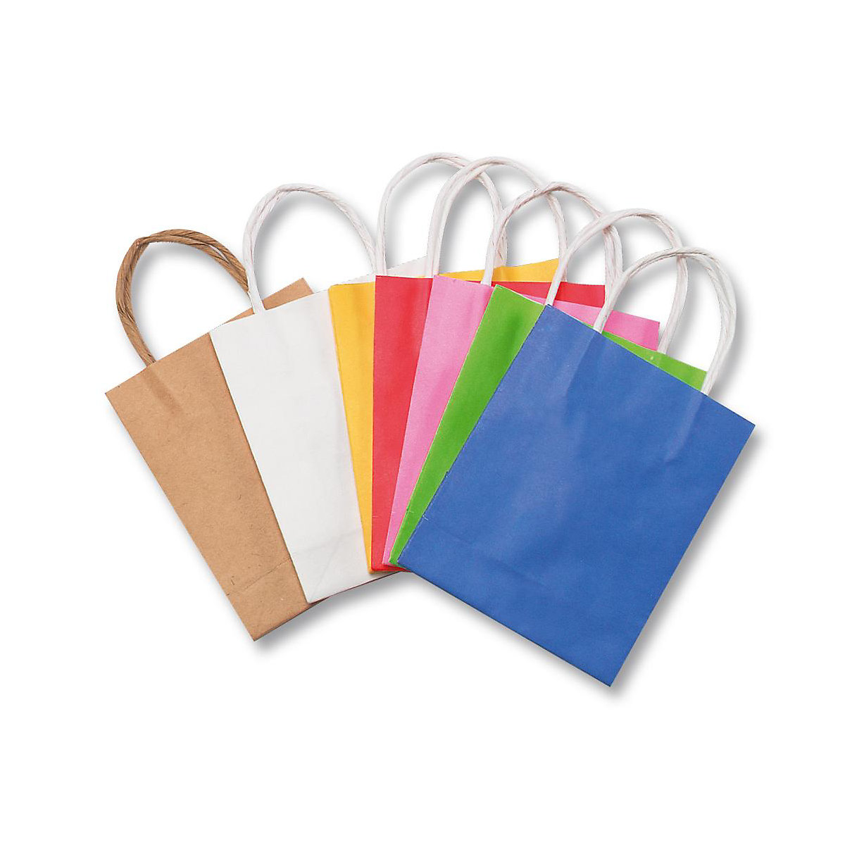 Papier-Geschenktüten 12 x 15 cm, 10 Stück farbig sortiert