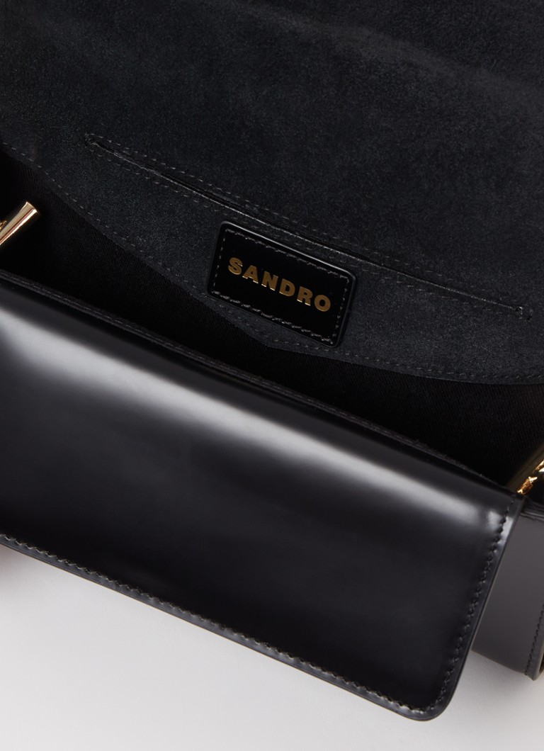 Sandro leather crossbody bag with chain