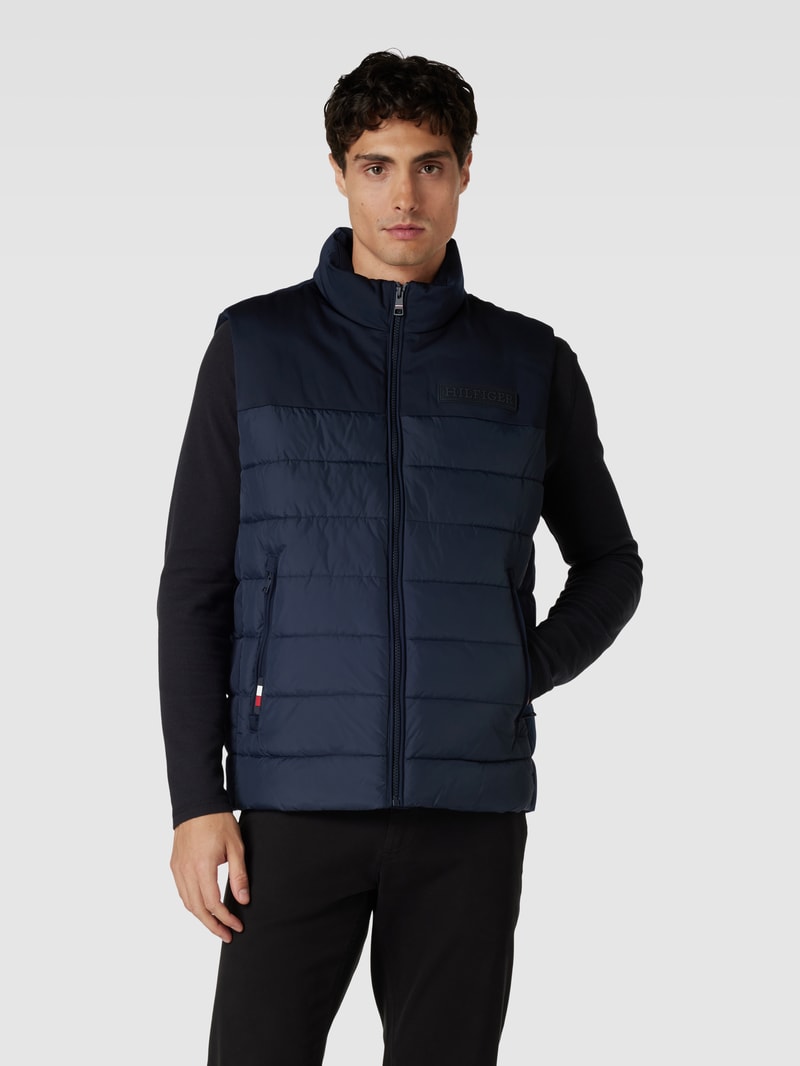 Steppweste mit Stehkragen Modell 'GILET' in marineblau
