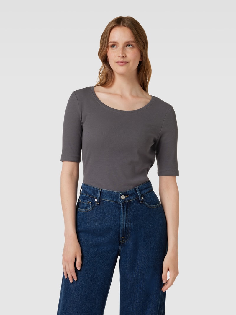 T-Shirt mit Rundhalsausschnitt Modell 'Mila' in anthrazit
