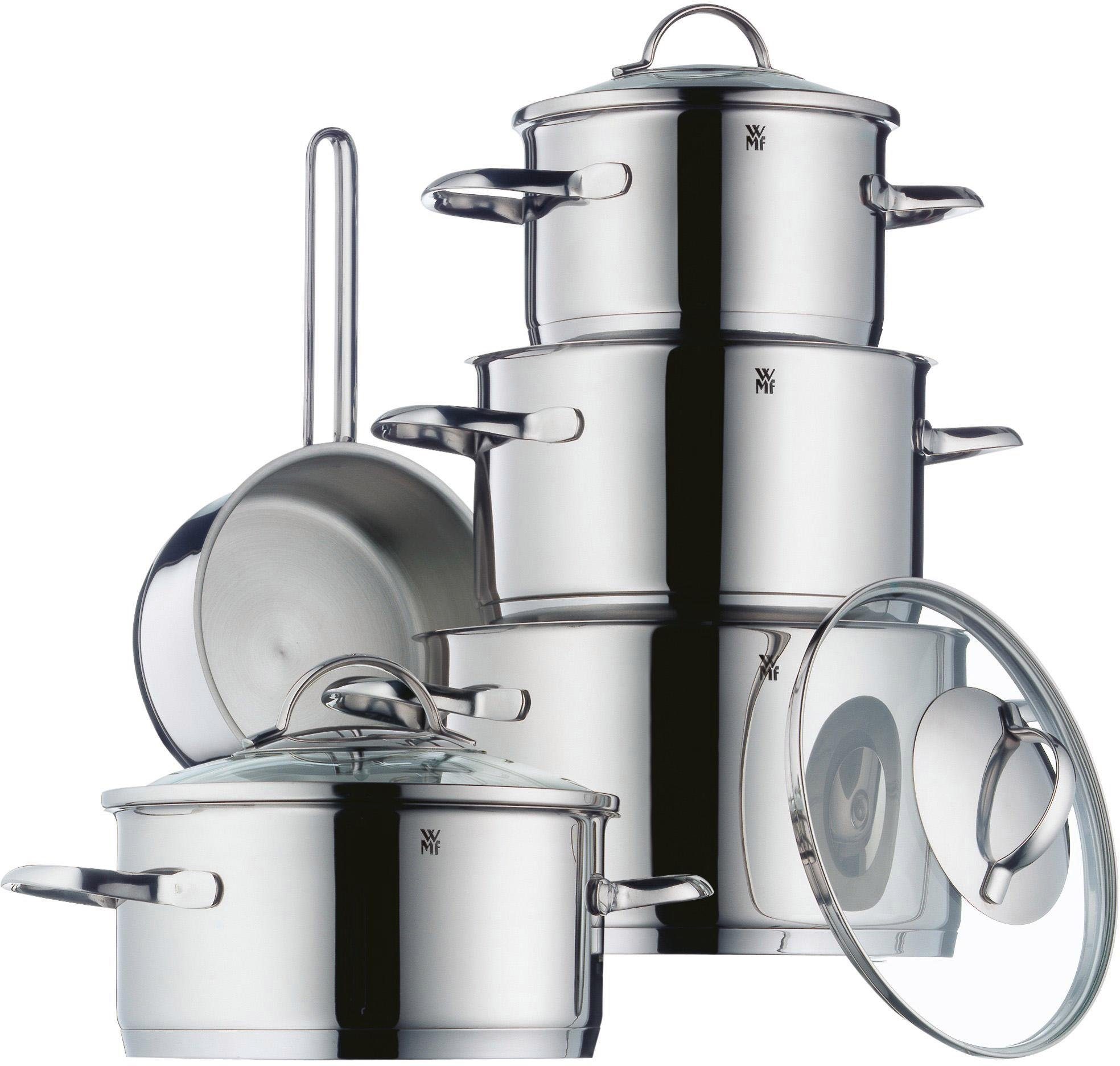 WMF Topf-Set Provence Plus, Cromargan® Edelstahl Rostfrei 18/10 (Set, 9-tlg), Induktion, Glasdeckel, 9 Teile