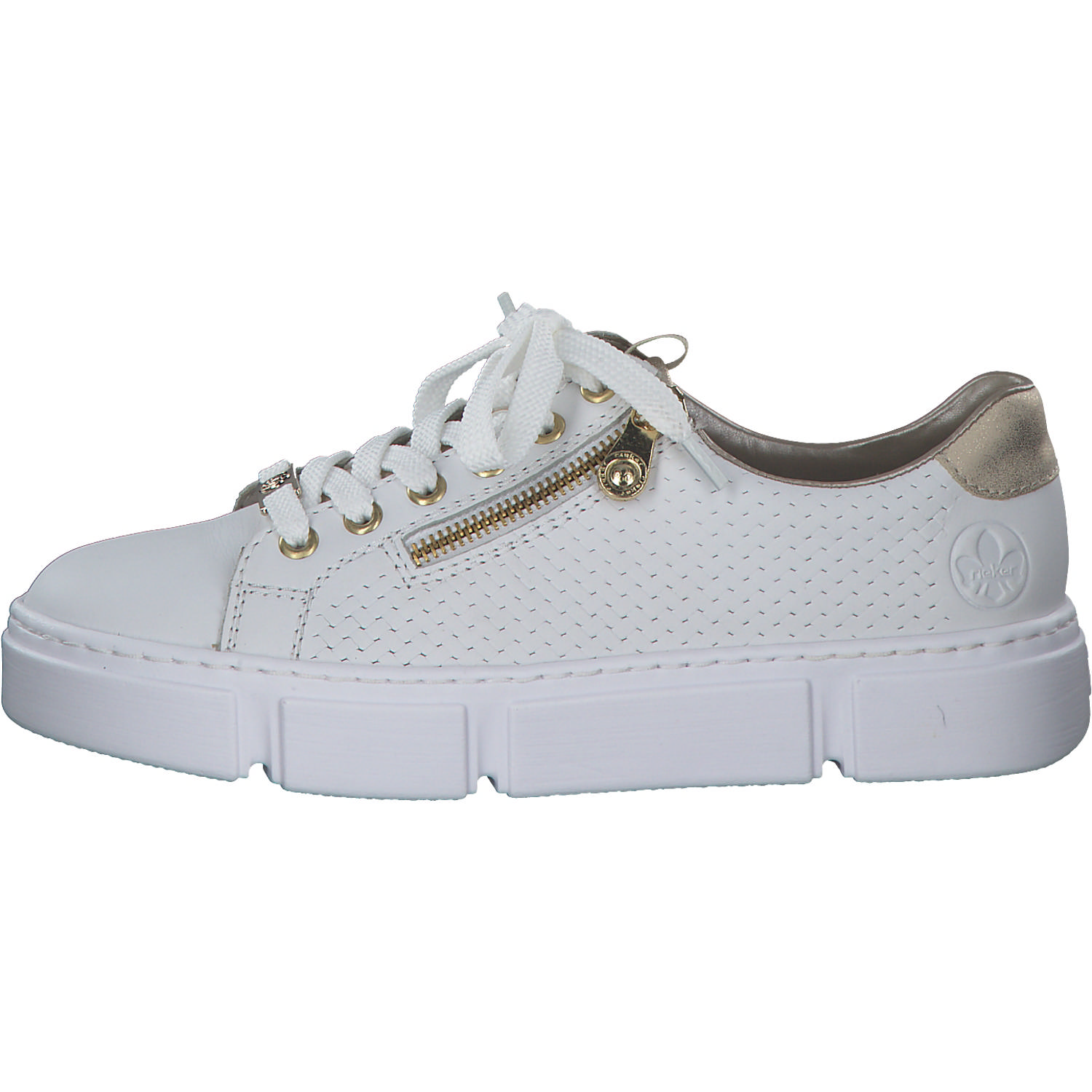 Rieker N5932, Schnürschuhe, Damen, hartweiss/muschel