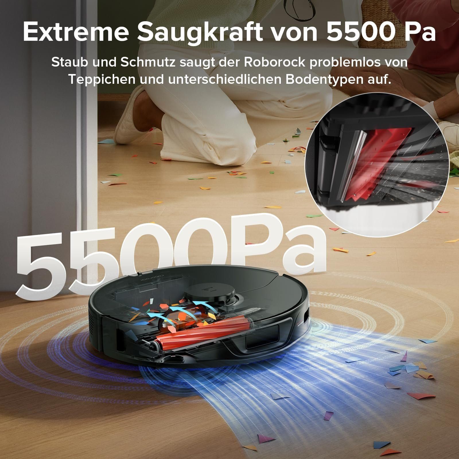 Roborock Saugroboter S7 Max Ultra mit Zubehör-Set, 60,00 W, 5500Pa, Reaktive Hindernisvermeidung, Selbstreinigend, Selbsttrocknend, App und Sprachsteuerung (Upgrade von S7 Pro Ultra, VS S8 Pro Utra)