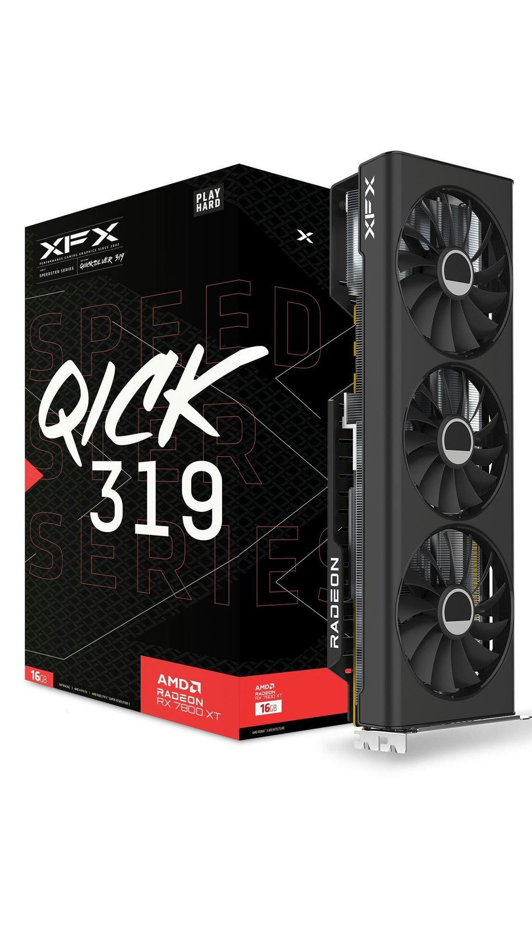 XFX 16GB Radeon RX 7800 XT Qick 319 Core Aktiv PCIe 4.0 x16 (Retail) Grafikkarte