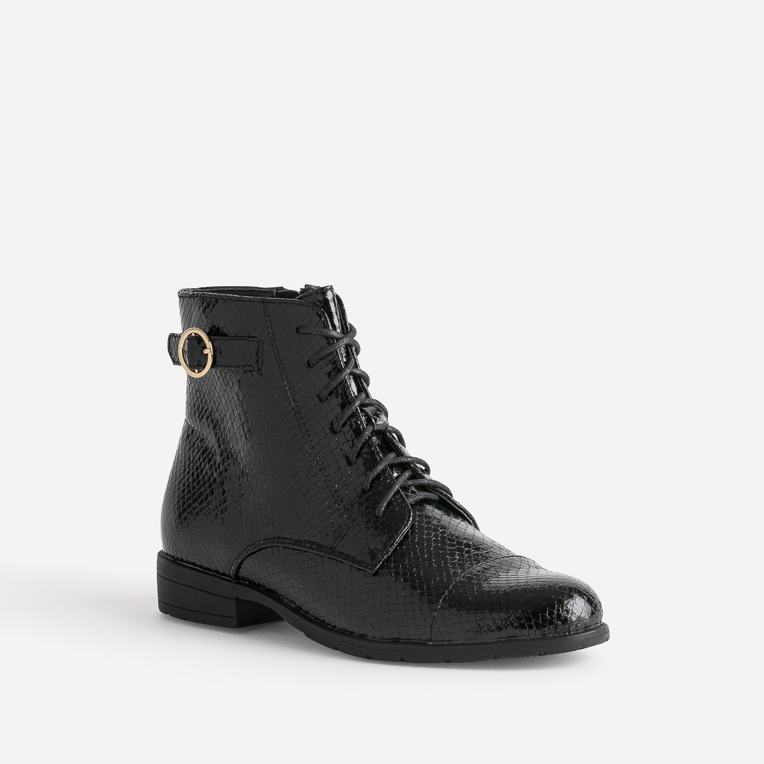 Bottine noire effet python