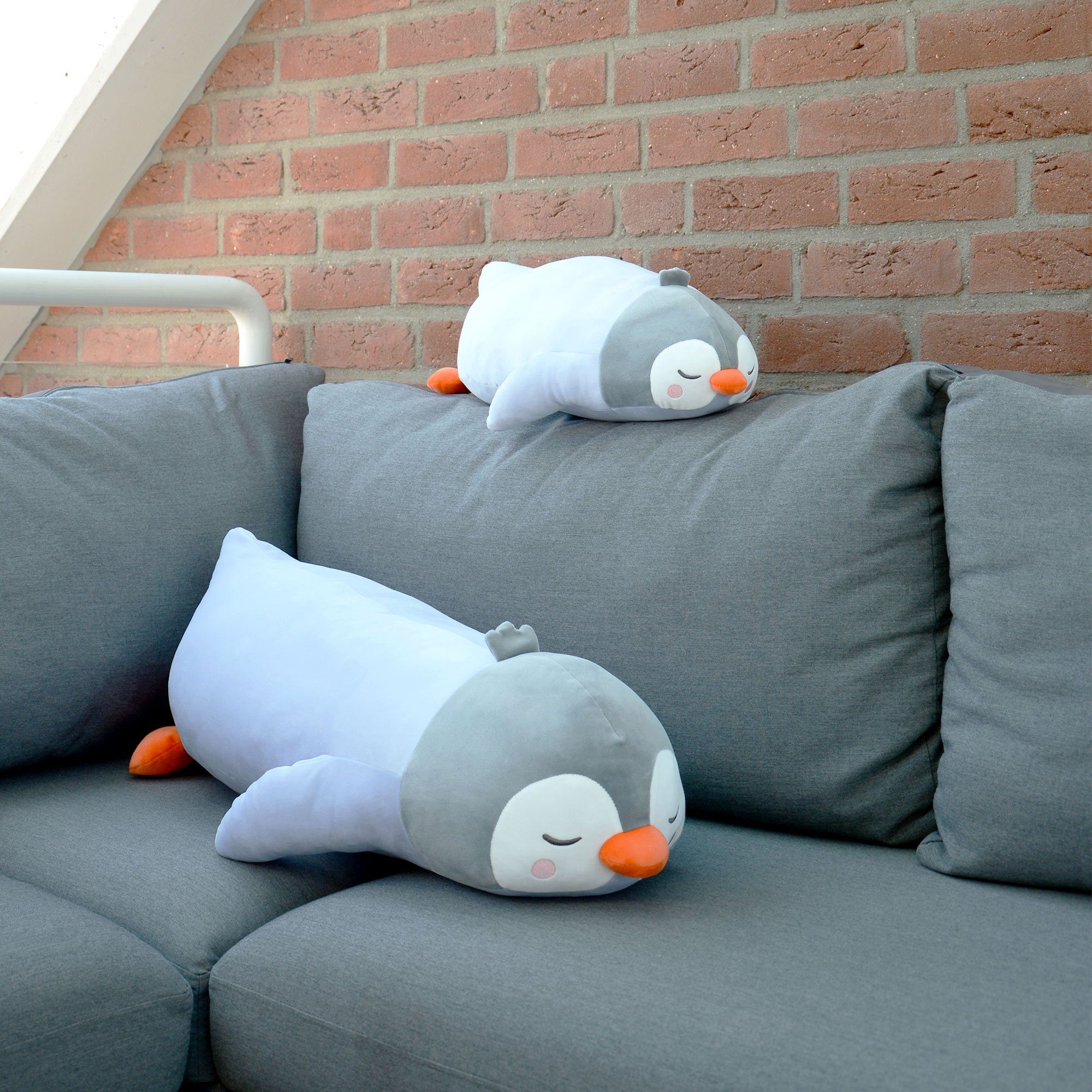 UNUS HOME Seitenschläferkissen Pinguin Kissen, 1-tlg., 50 cm Hellblau, Lagerungskissen Stillkissen Kissen für Kinder Dekoration extrem weich