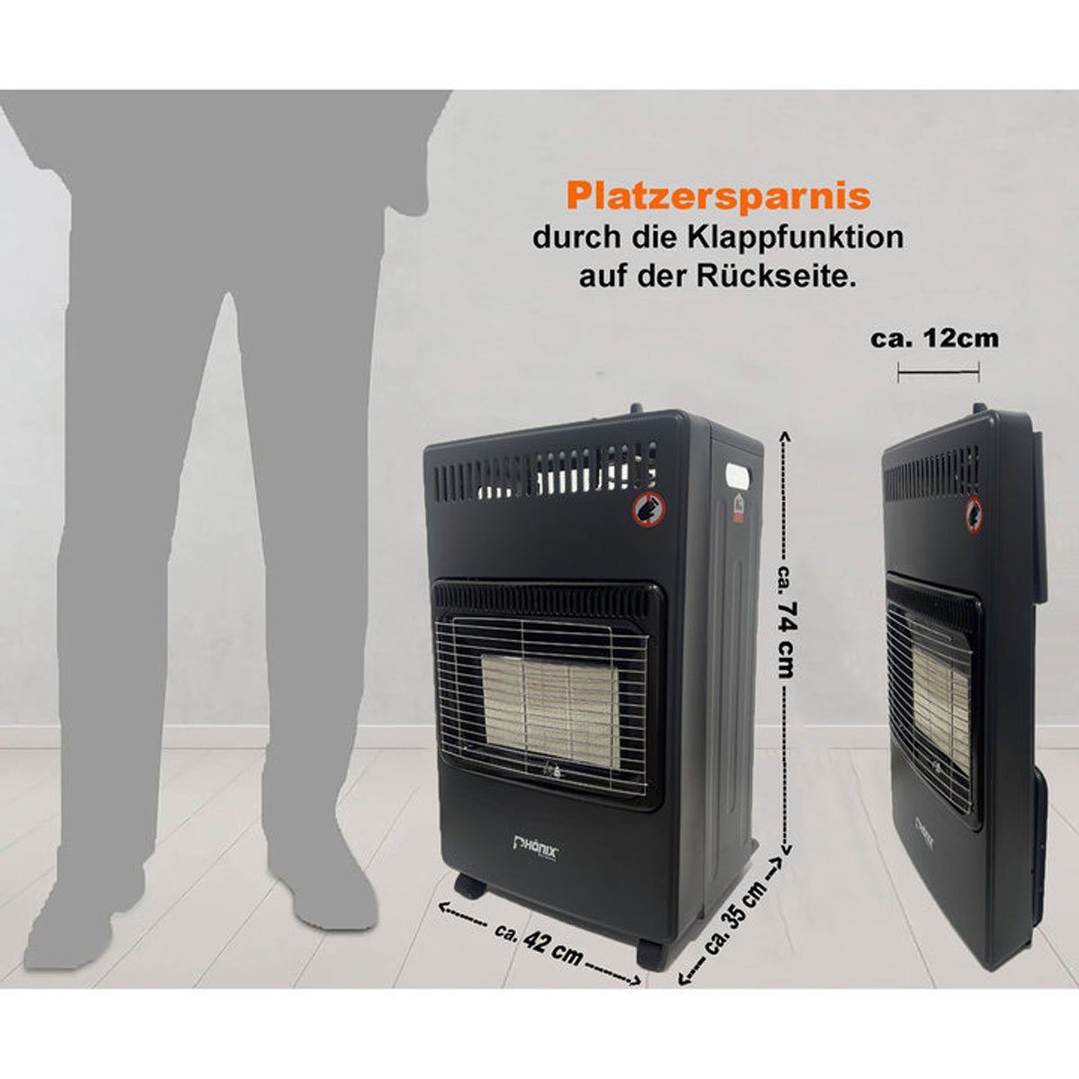 Phönix Germany Heizgerät MH-01F, Keramik Gasheizung Zeltheizung Katalytofen 4,2KW
