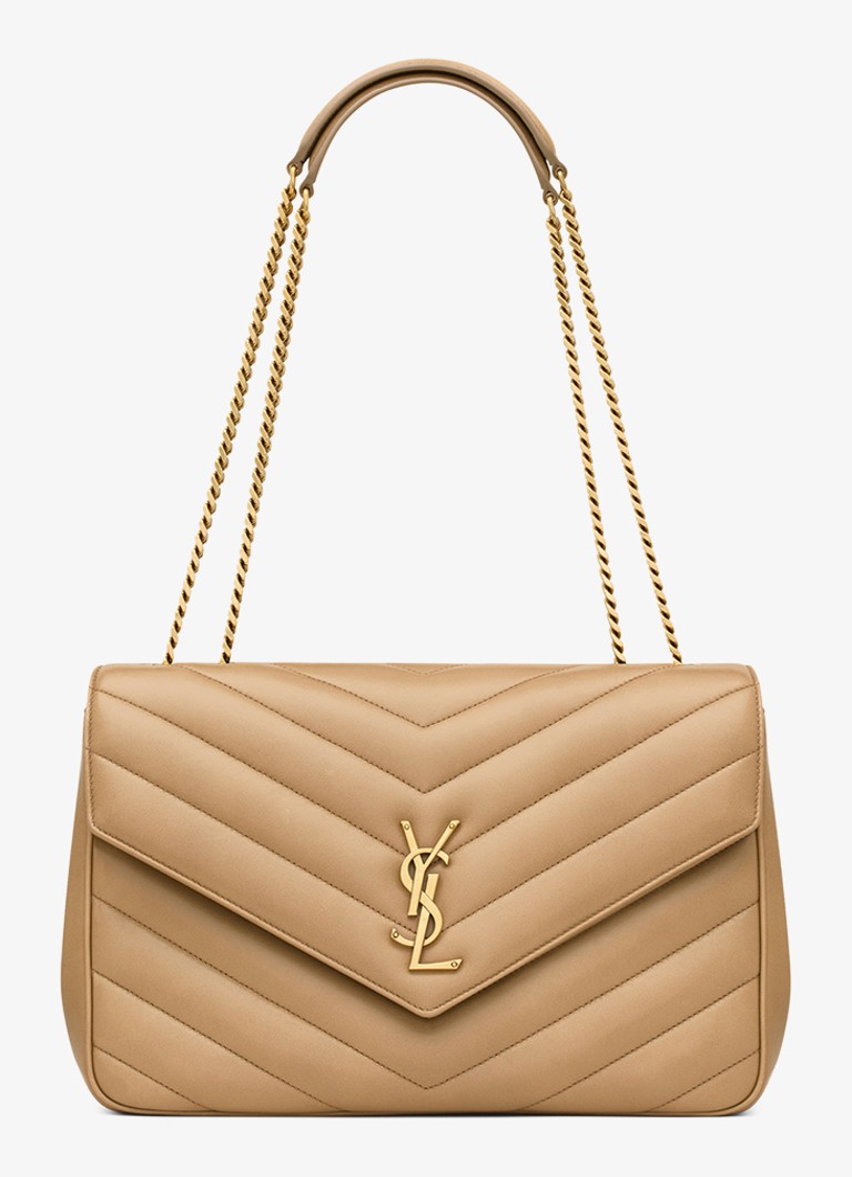 Geantă de umăr mare Saint Laurent Loulou din piele de miel