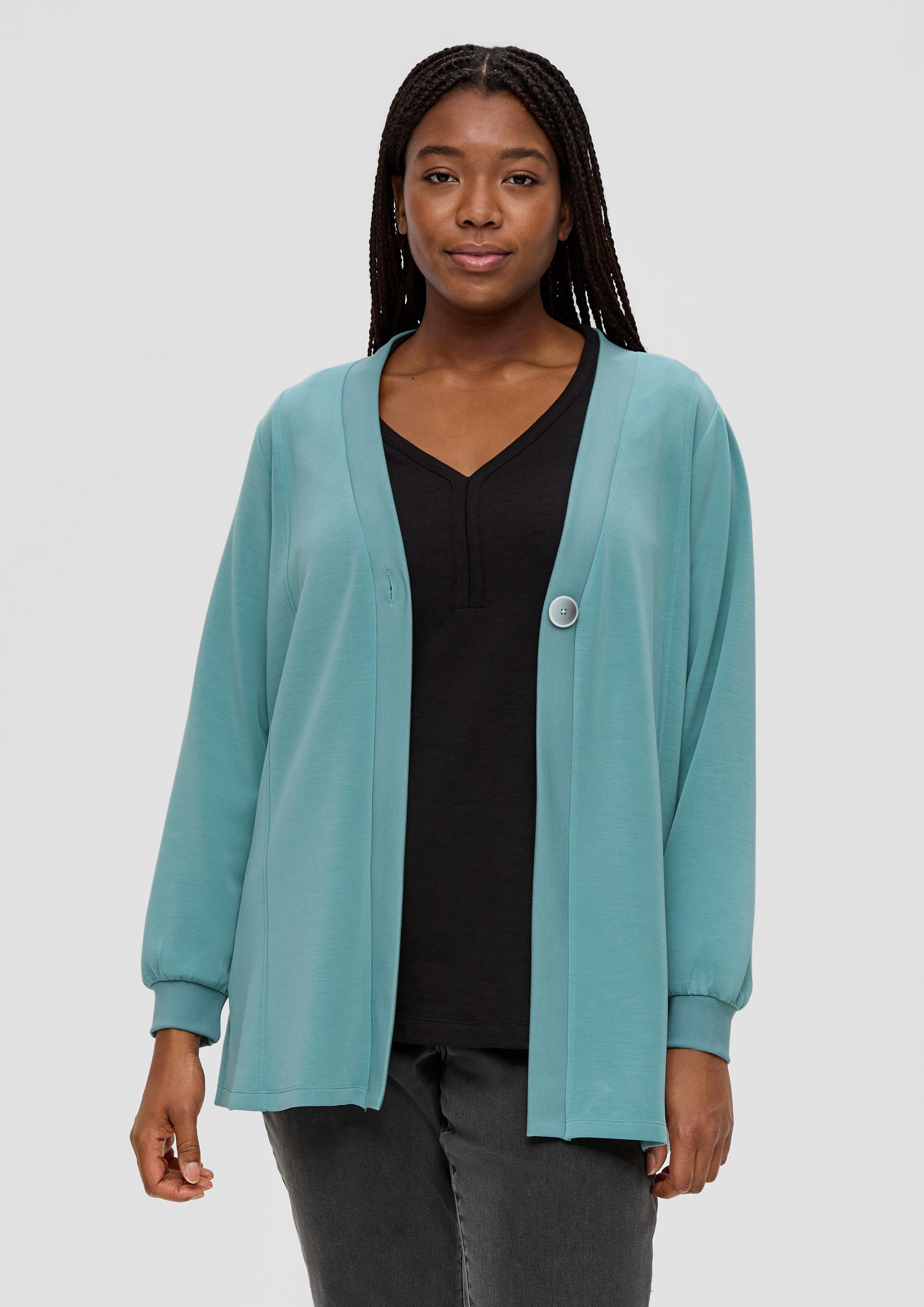 Strickjacke mit Rippblende  2139107-6557