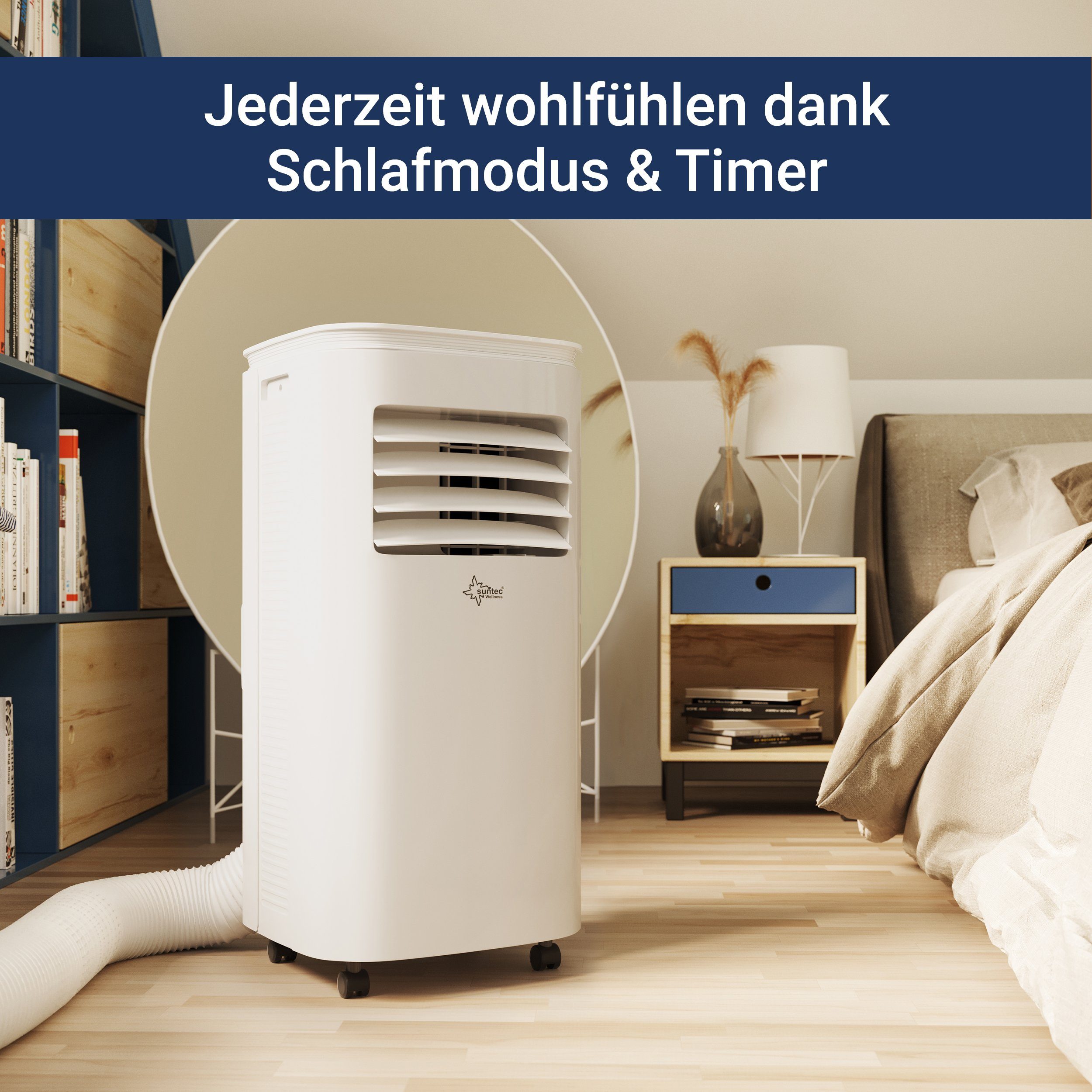 Suntec Wellness 3-in-1-Klimagerät Freeze 9.000, Mobile Klimaanlage für Räume bis 80 m³, Kühler & Entfeuchter