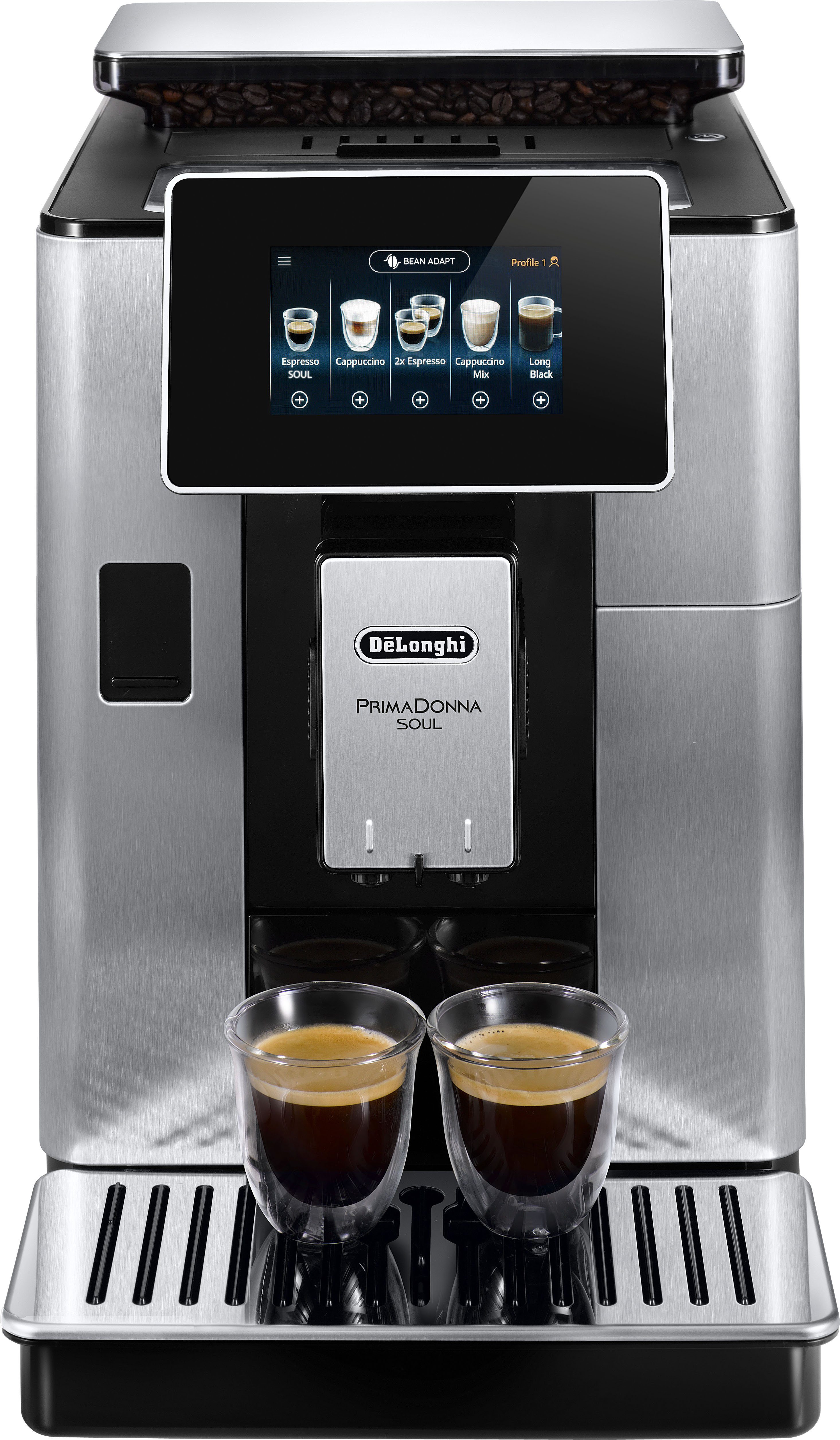 De'Longhi Kaffeevollautomat PrimaDonna Soul ECAM 610.75.MB, inkl. Kaffeekanne im Wert von UVP € 29,99 + Gläser-Set UVP € 46,90