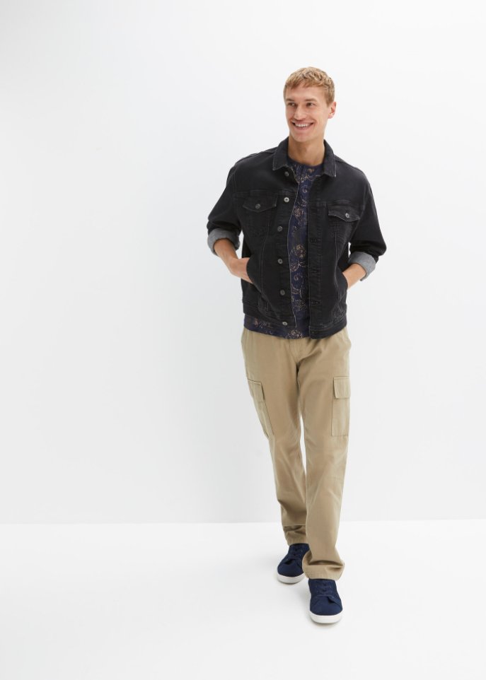 Henleyshirt mit Paisley-Druck, Kurzarm