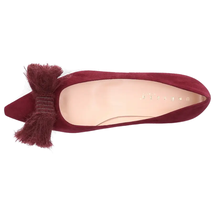 Unützer - Ballerinas 8501 Veloursleder Schleife bordeaux - rot