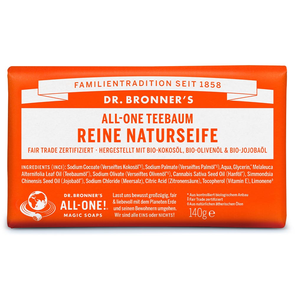 Dr. Bronner's Reine Naturseife Teebaum 140 g