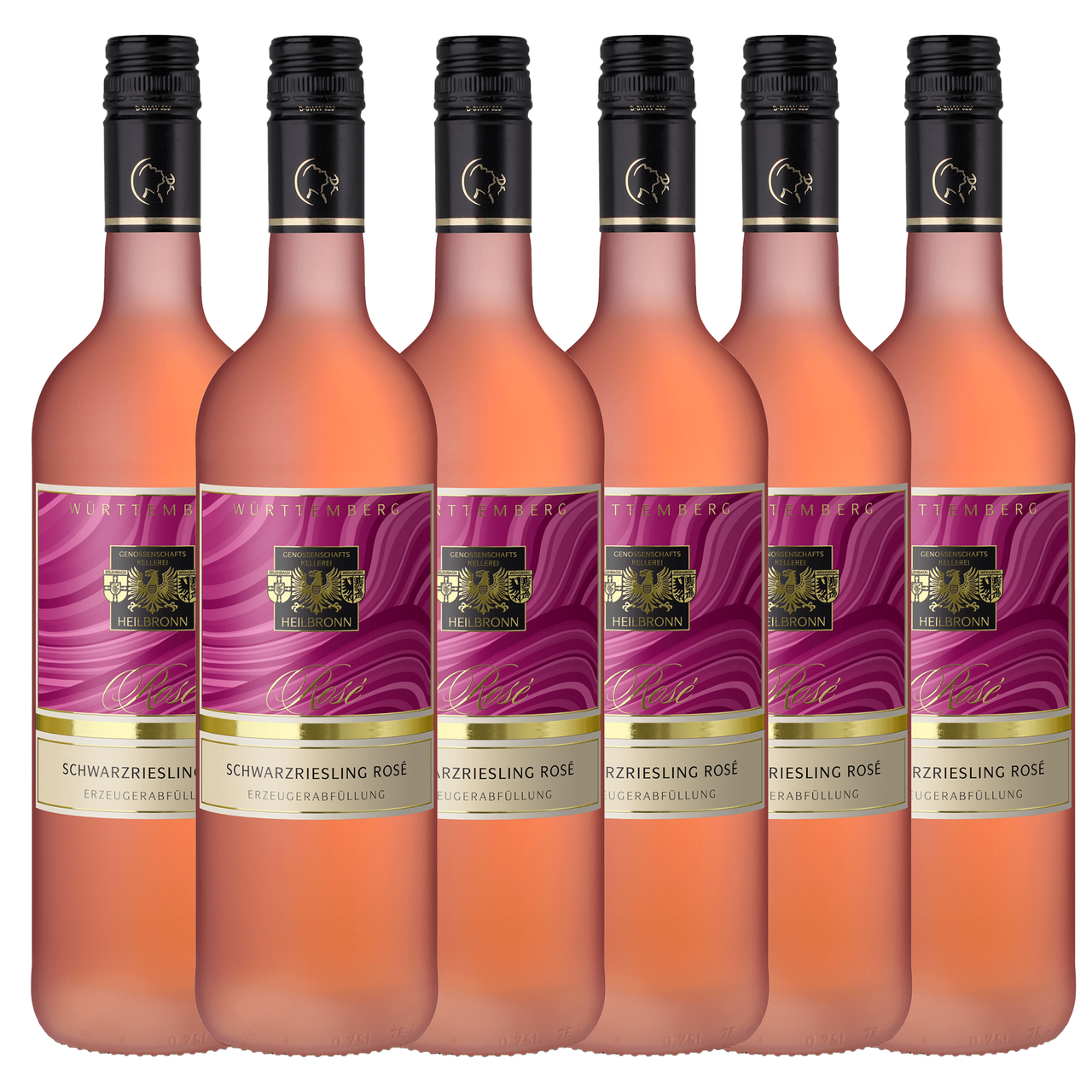 Württembergische WZG Heilbronner Schwarzriesling Rosé Qualitätswein fruchtig 6er Karton 0,75L