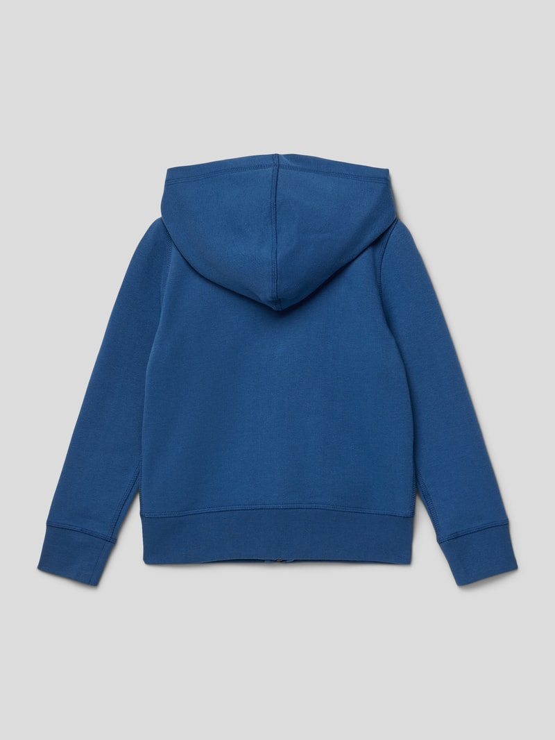 Sweatjacke mit Logo-Stitching in rauchblau