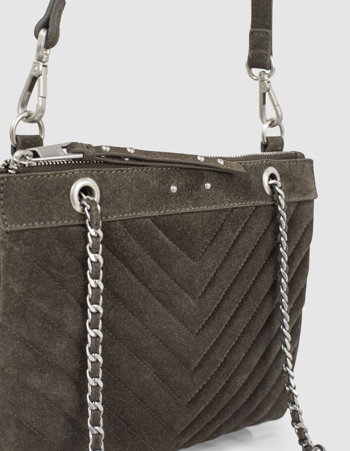 Sac pochette 1440 REPORTER KAKI motif chevron femme