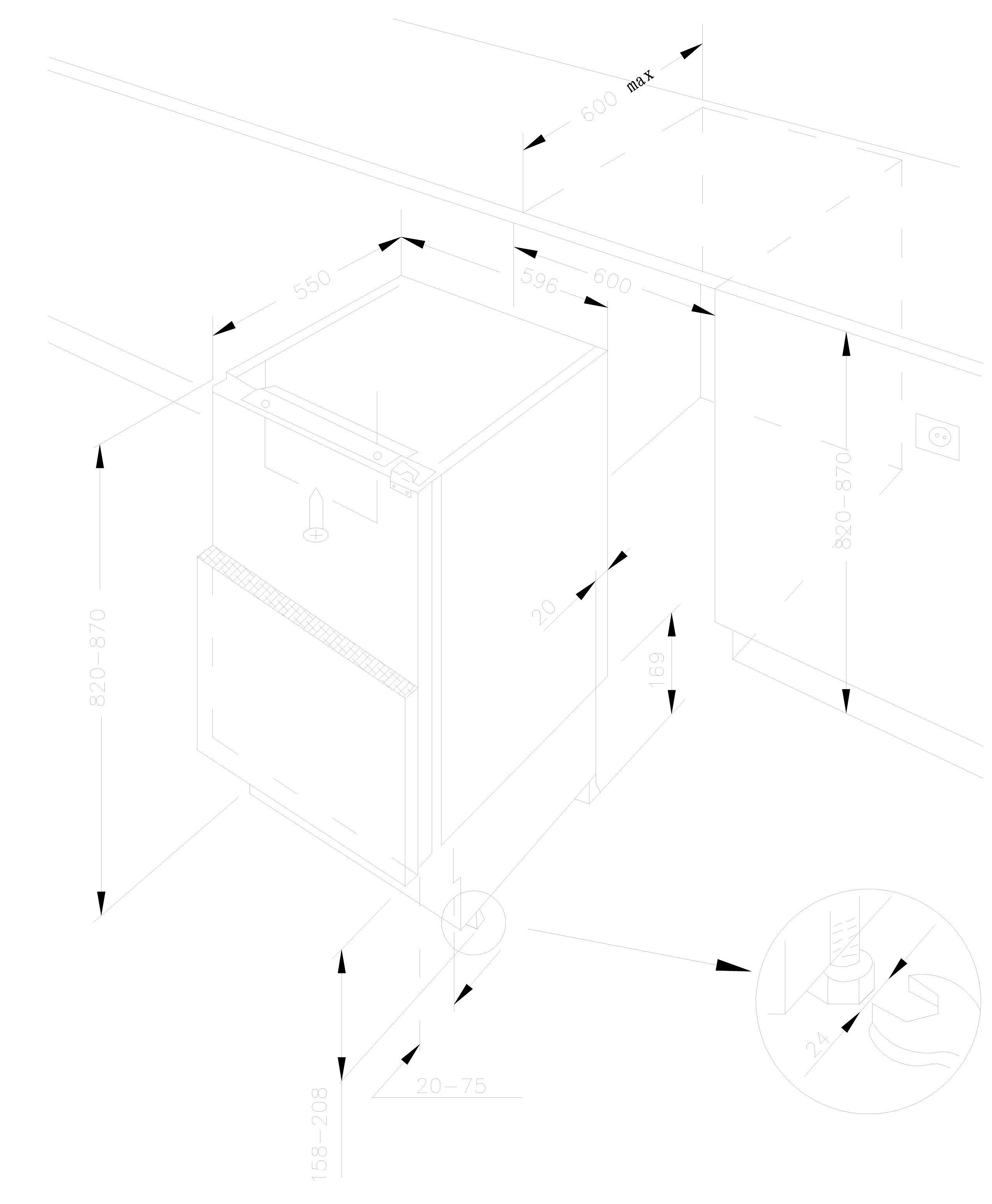Amica Einbaukühlschrank UVKS 16149, 81,0 cm hoch, 59,6 cm breit, Sicherheitsglas