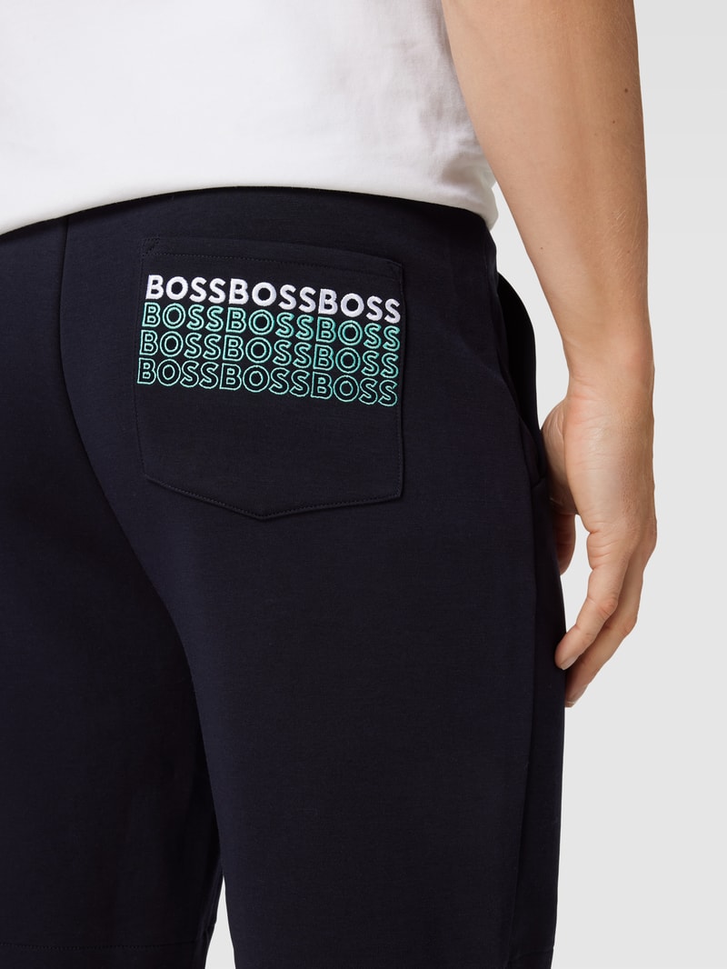 Sweatshorts mit Label-Details Modell 'Headlo' in marineblau