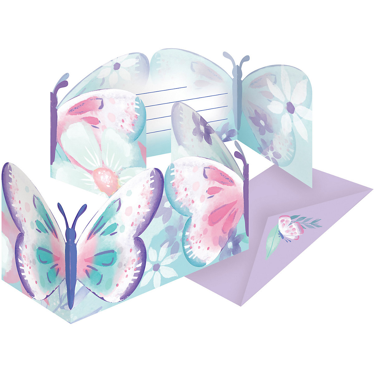 8 Einladungskarten & Umschläge Flutter Papier