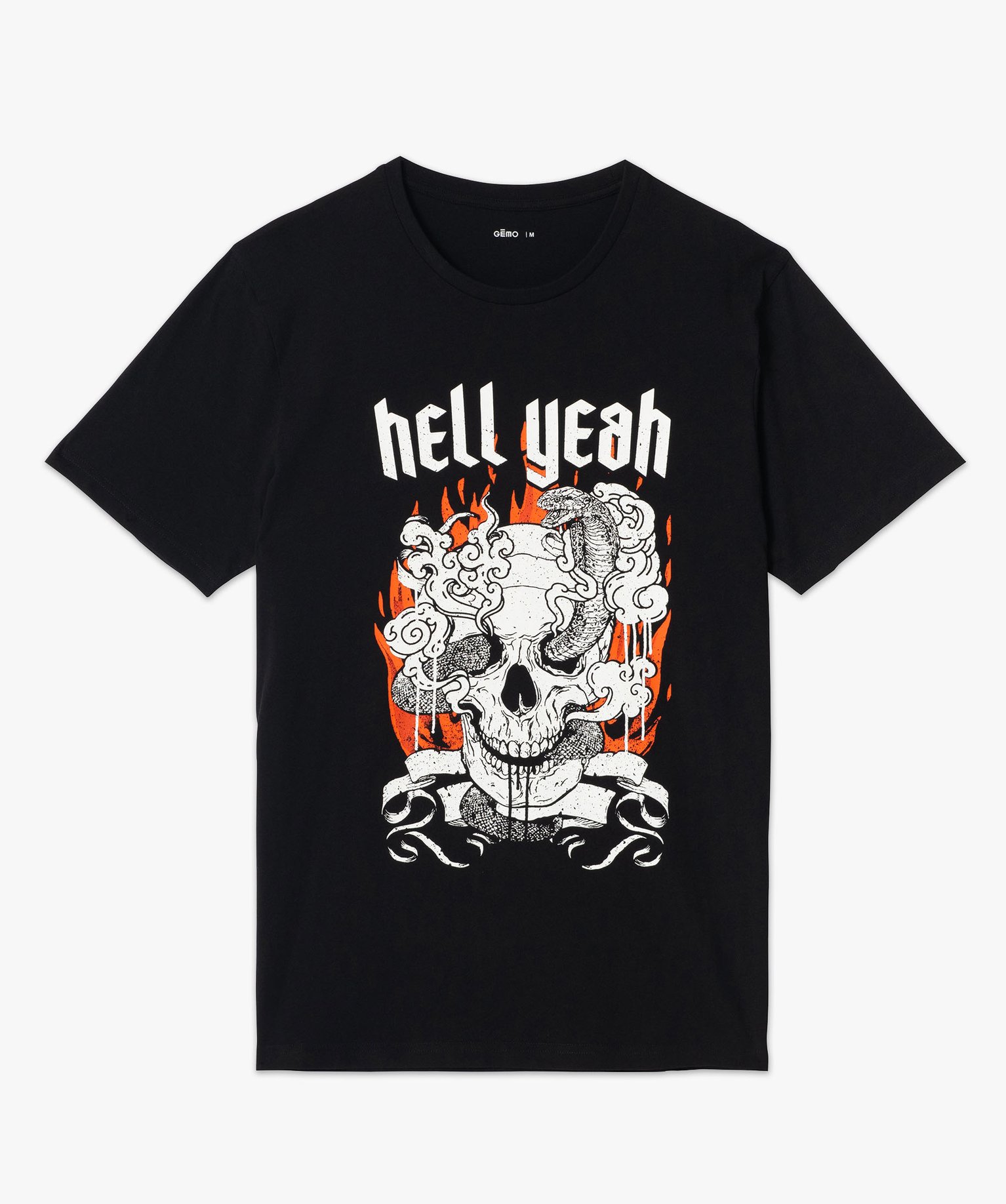 Tee-shirt manches courtes imprimé fantaisie homme noir | GEMO