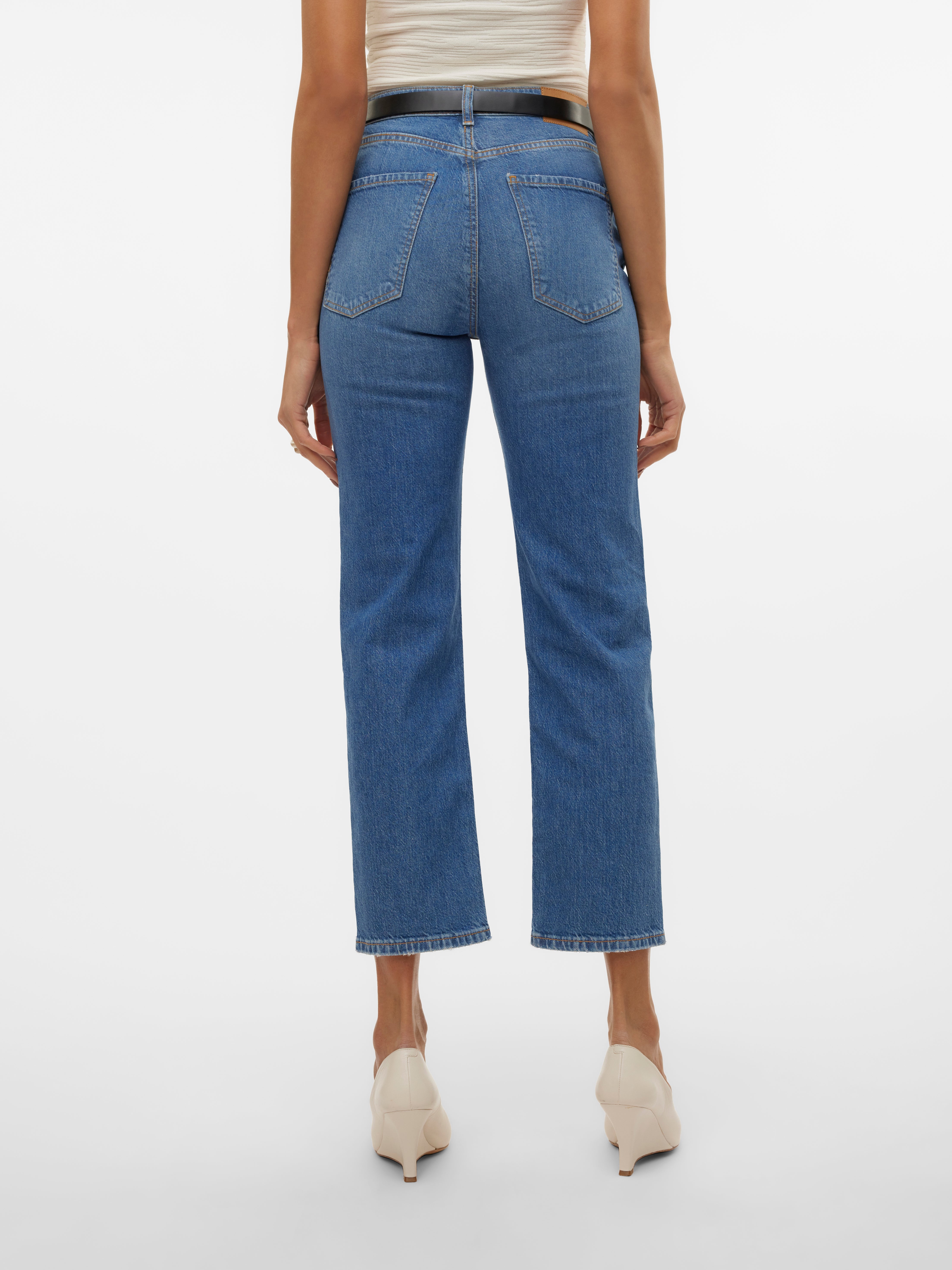 VMELIA Hohe Taille Gerade geschnitten Jeans