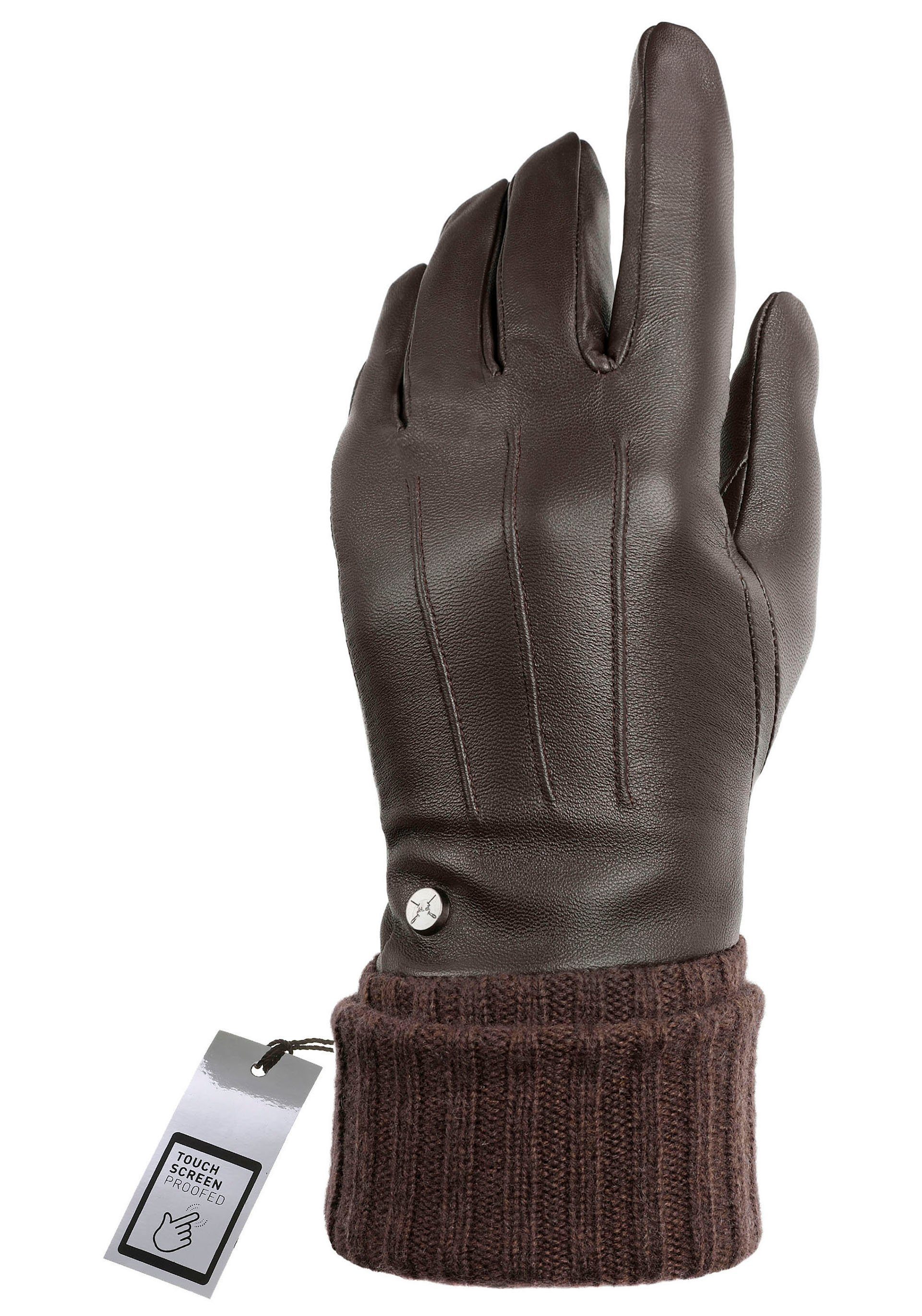 PEARLWOOD Lederhandschuhe Lipa Touchscreen proofed - mit 10 Fingern bedienbar