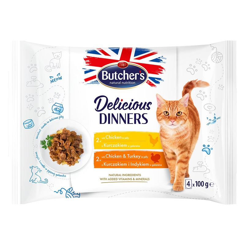 Megapack Butcher's Delicious Dinners Katze 64 x 100 g | bitiba.de