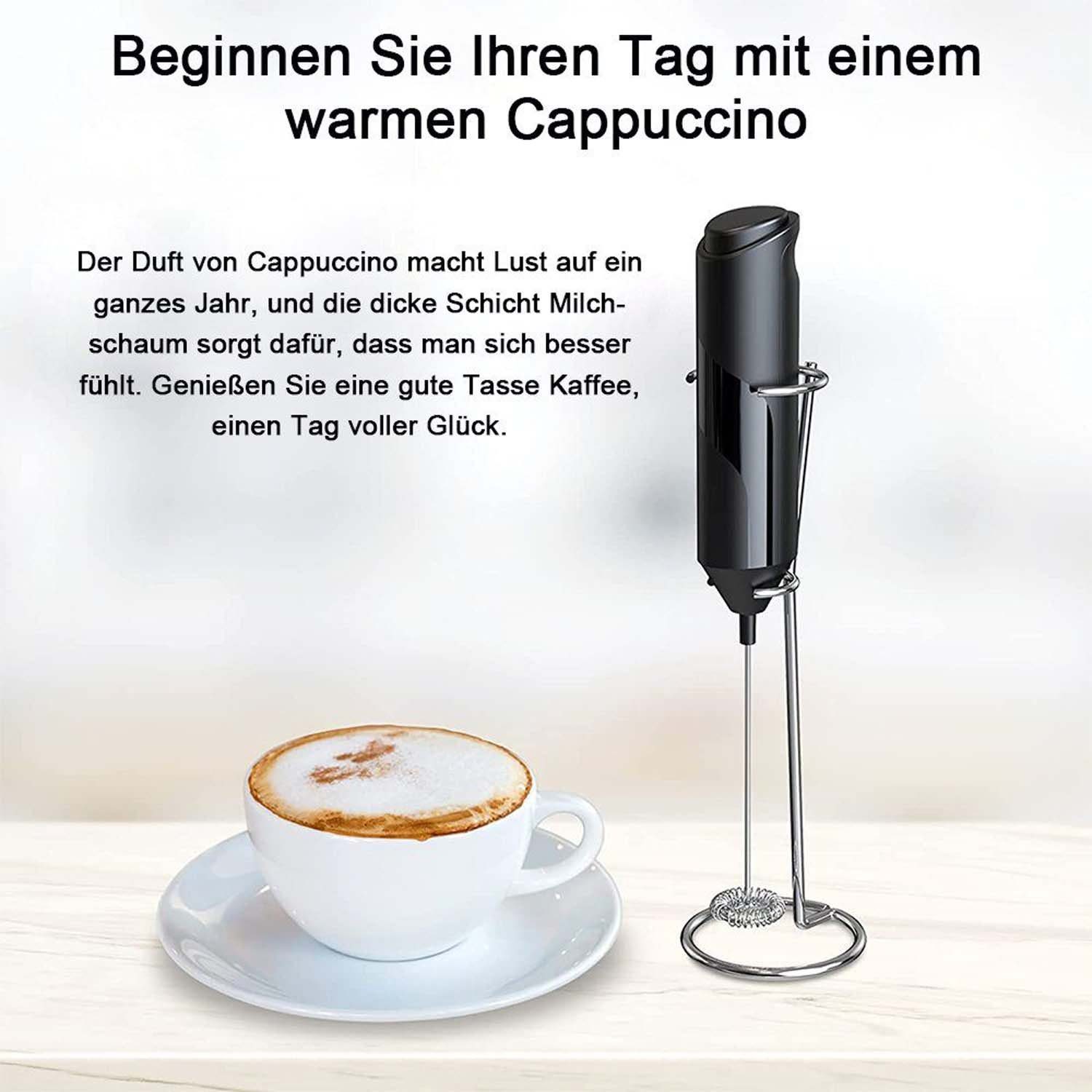 flowgoer Milchaufschäumer Kabelloser elektrischer Milchaufschäumer aus Edelstahl