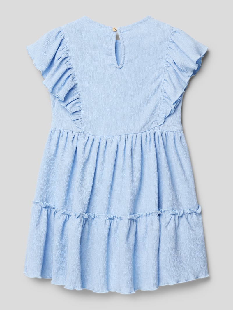 Kleid mit Strukturmuster in bleu