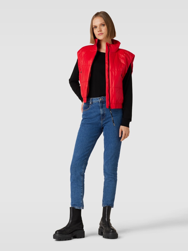 Cropped Weste mit Stehkragen Modell 'FELERE' in rot