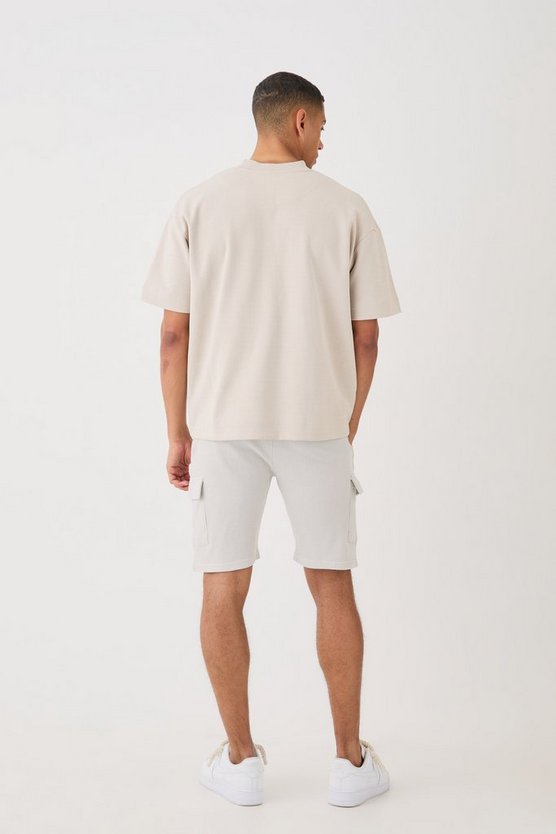 Slim-Fit Cargo-Shorts in Waffeloptik