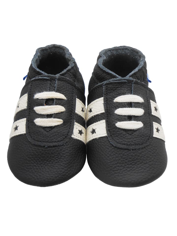 Yalion Baby Leder-Krabbelschuhe in Schwarz günstig kaufen 17/18