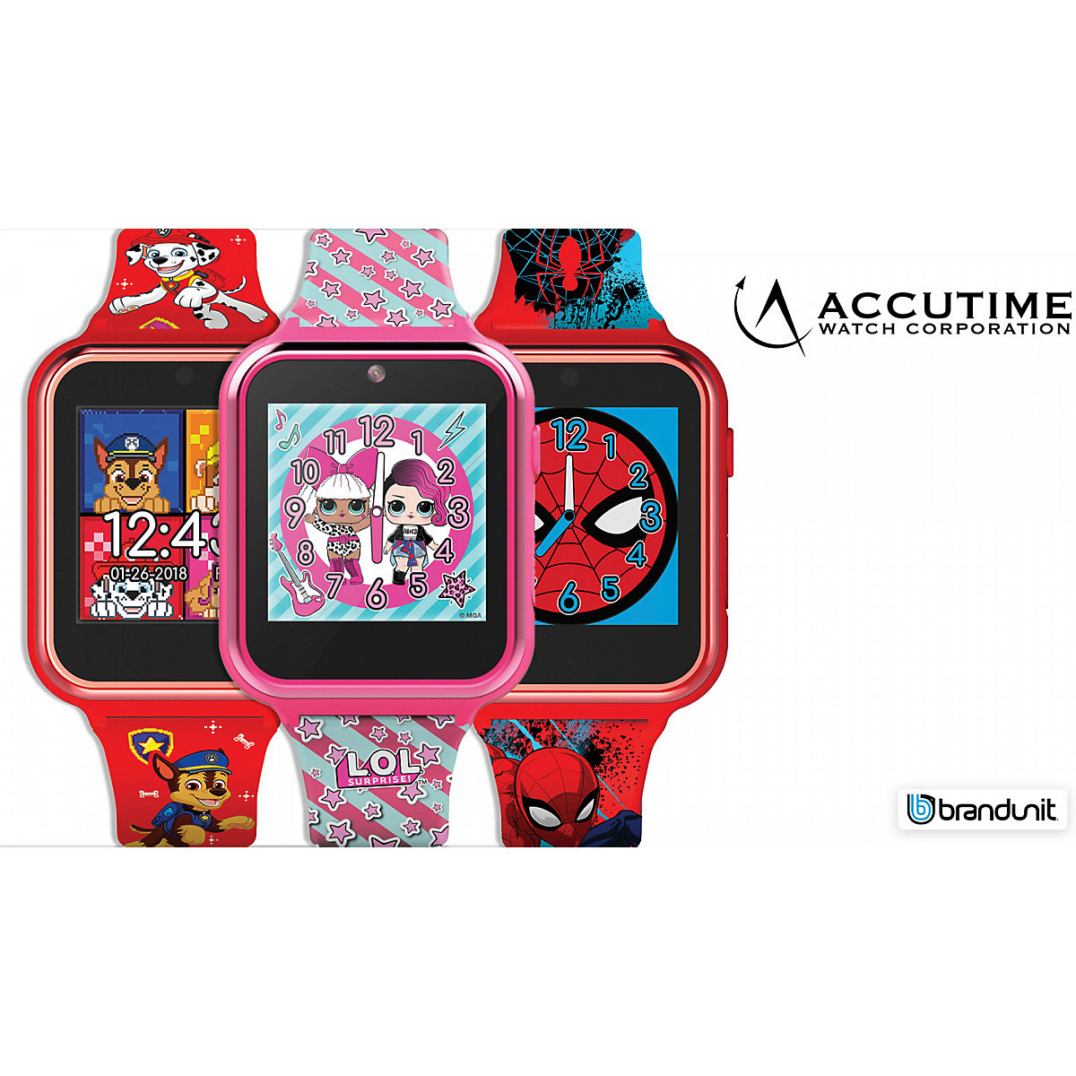 Kinder Smart Watch Spider-Man (rot) Kinderuhr mit Selfie-Kamera Foto & Video, coolen Spielen, Fitness Tracker uvm. (SPD4588)