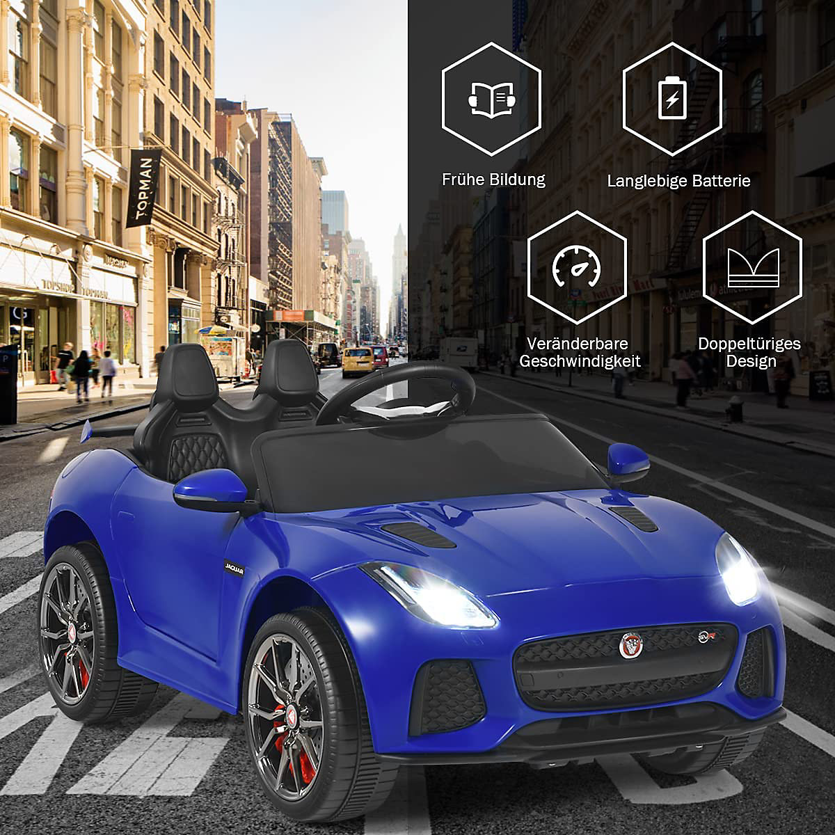 Elektroauto Jaguar mit Fernbedienung & Musik