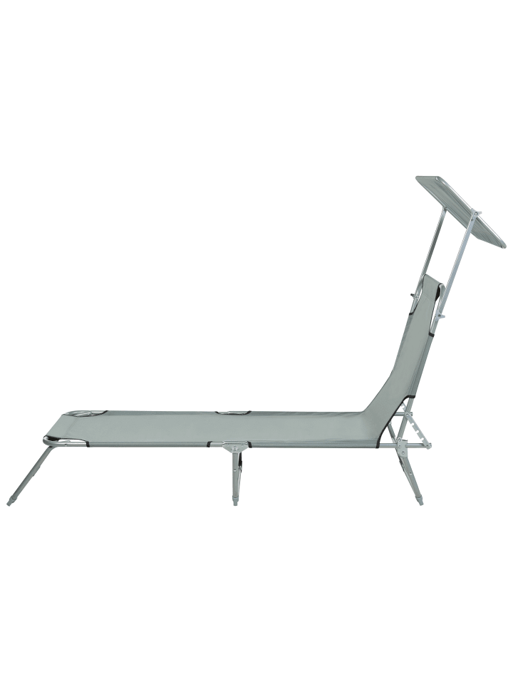 Beliani Gartenliege FOLIGNO in Grau/Silber - (W) 58 x (H) 24 x (L) 205 cm günstig kaufen onesize