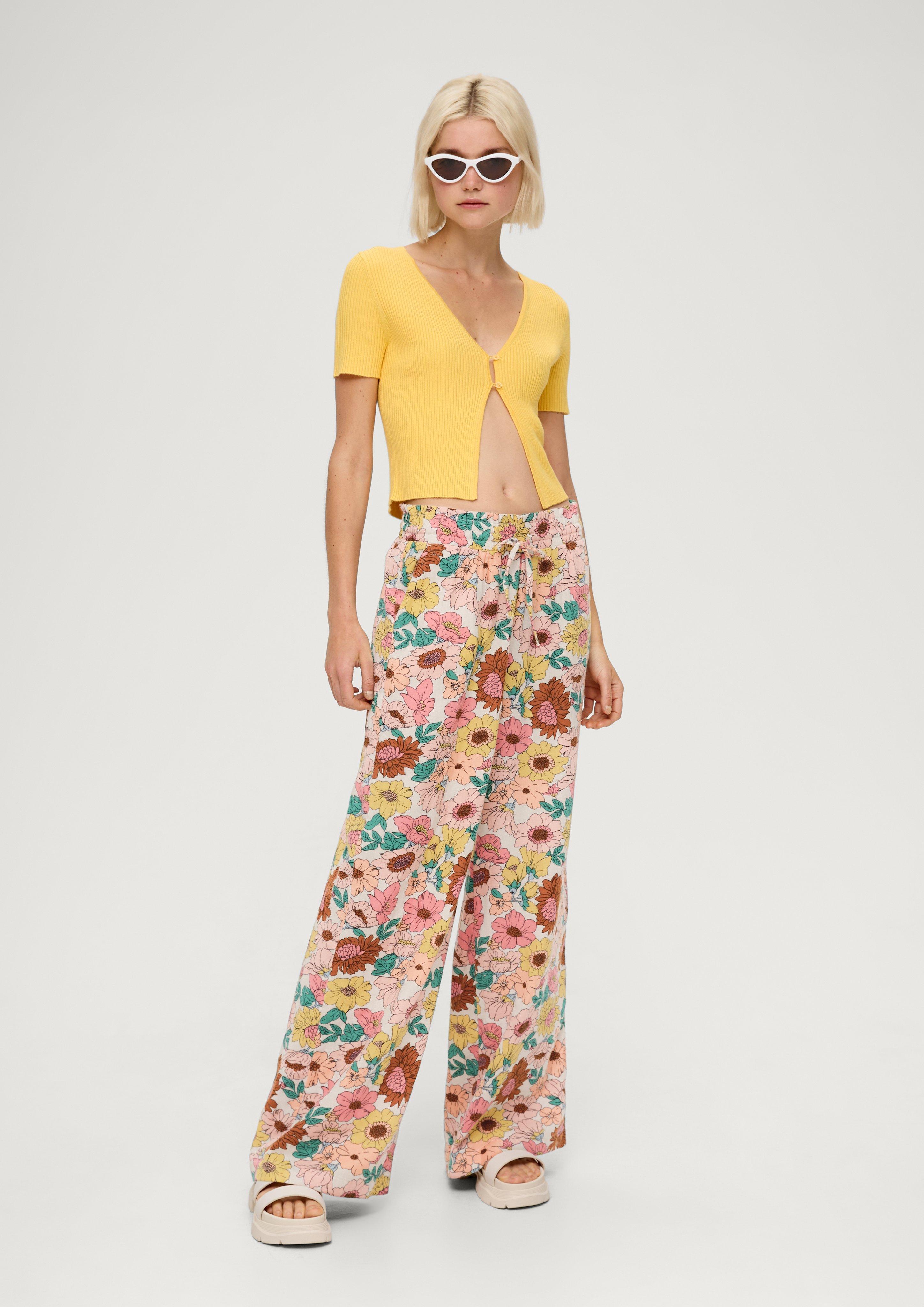 Loose: Hose mit floralem Print  2131202-08A0