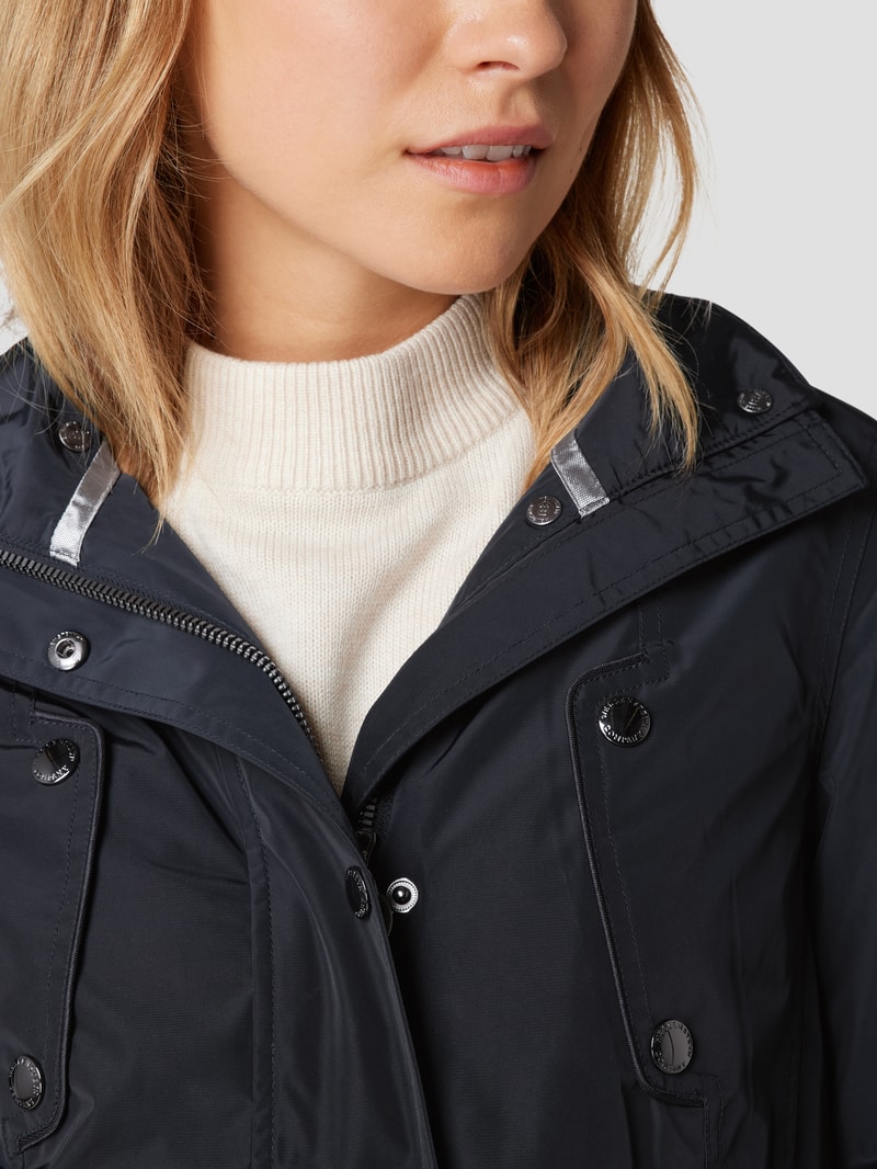 Funktionsjacke mit Knopfleiste in marineblau