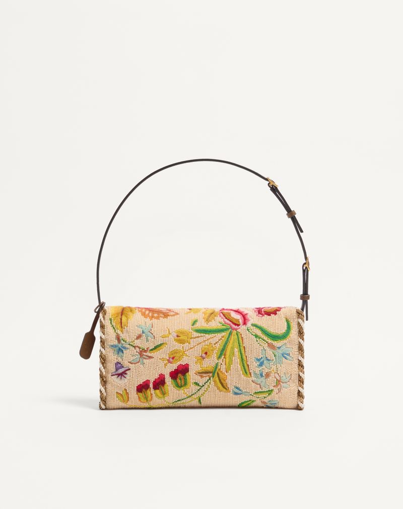 Bolsa de ombro pequena bordada Valentino Garavani Devain