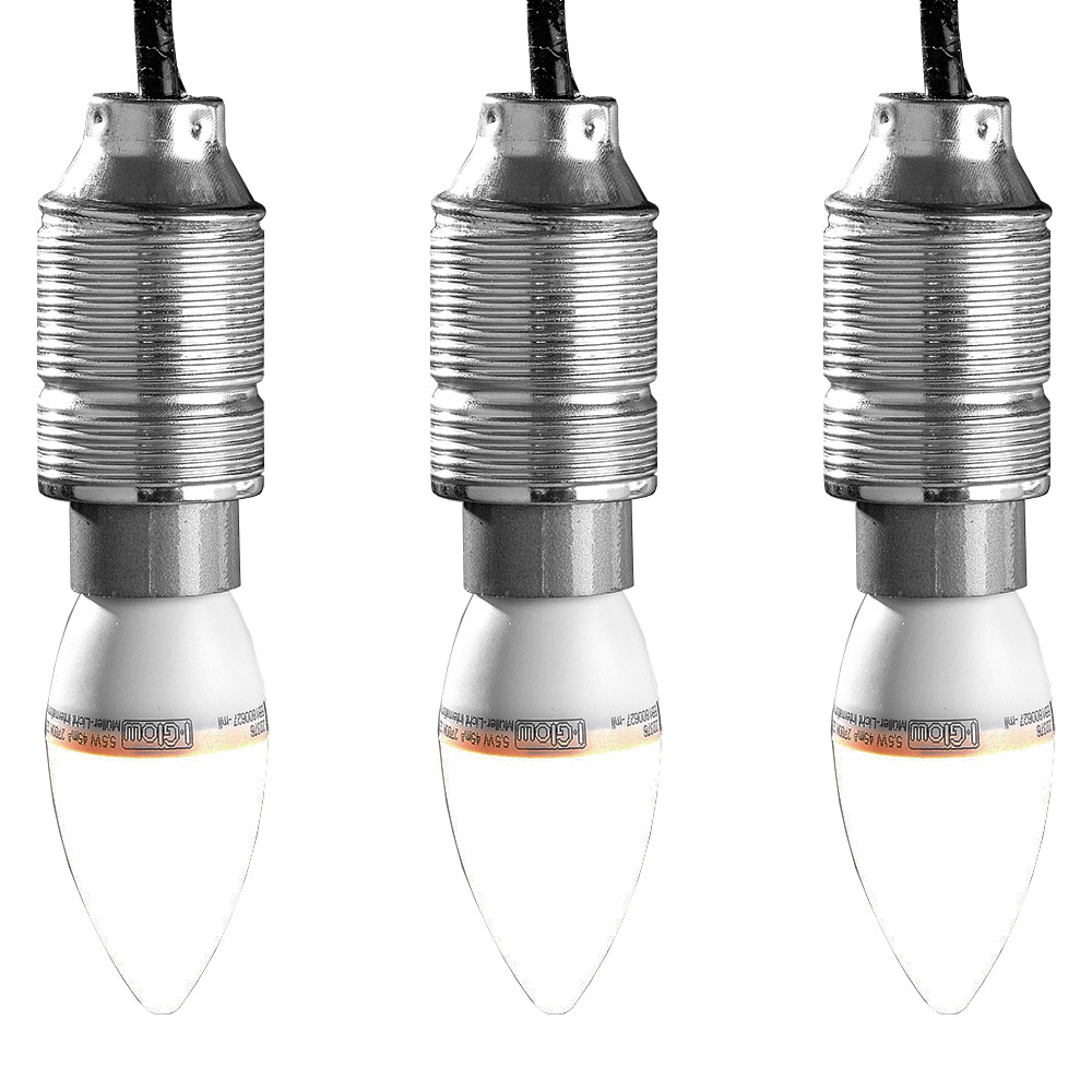 I-Glow SMD-LED-Leuchtmittel, Kerze E14 5,5W - 3er-Set