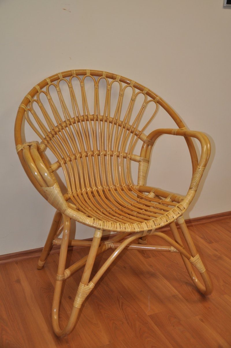 Rattani Rattanstuhl Rattansessel Lentera, Fb. Honig inkl. Decke