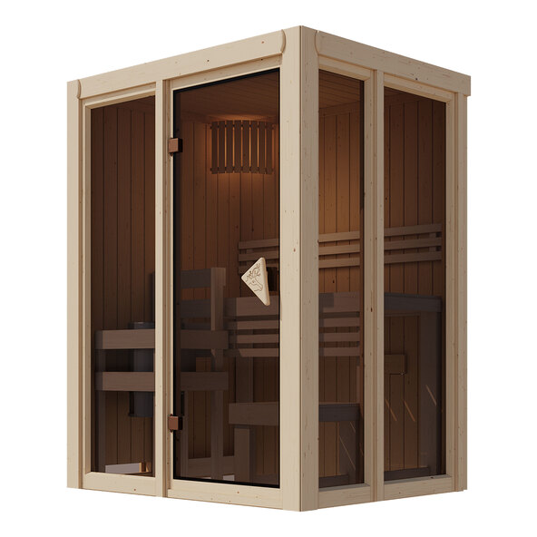 Sauna Ida 1 mit Ofen, 3,6 kW, naturbelassen