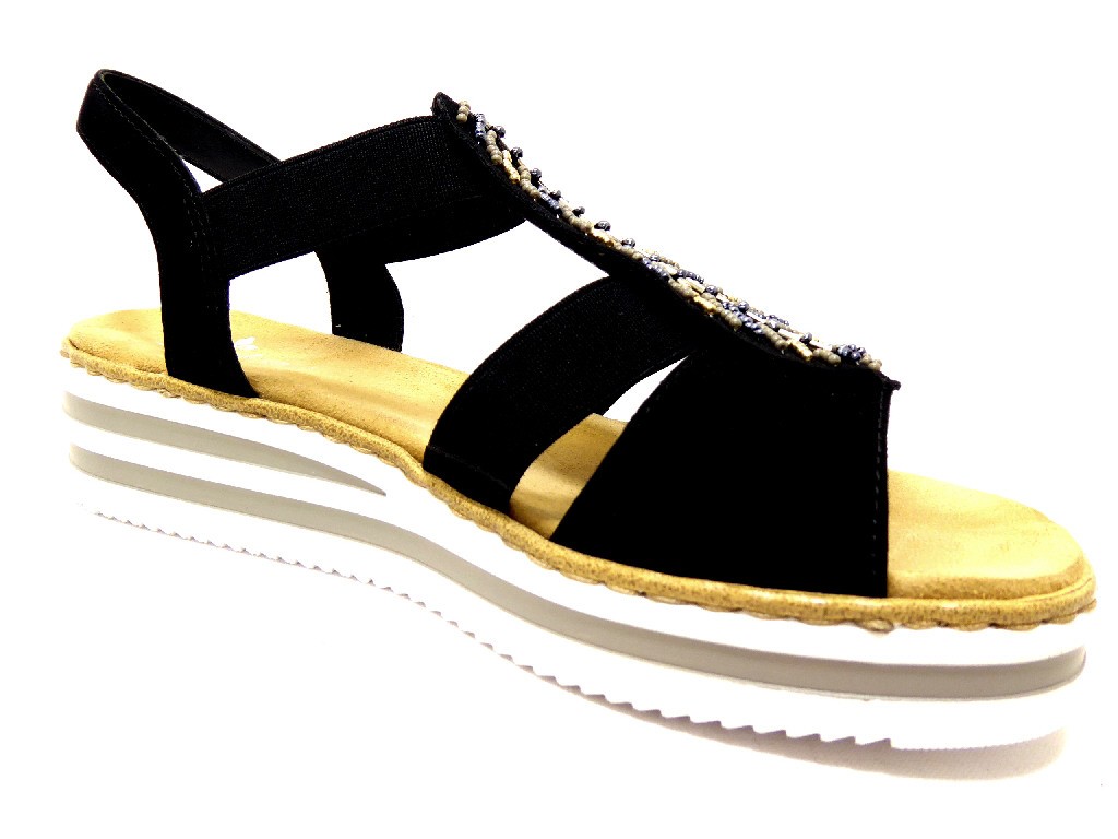 RIEKER Klassische Sandalen schwarz