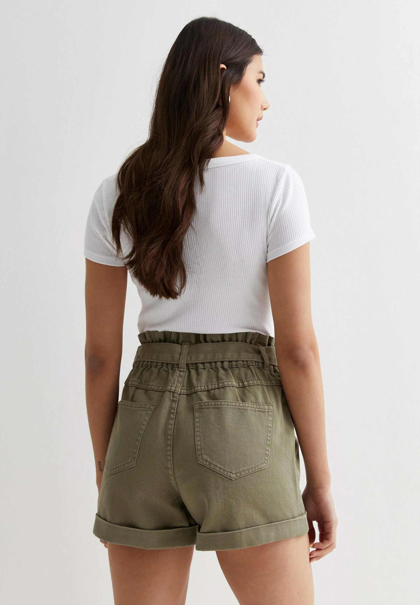 New Look HIGH WAIST PAPERBAG - Pantalones cortos vaqueros