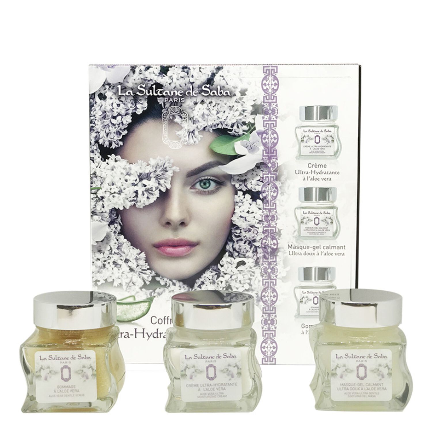 La Sultane de Saba Soins Visage à l'Aloé Véra Coffret Gommage + Masque-Gel + Crème 3 x 50ml