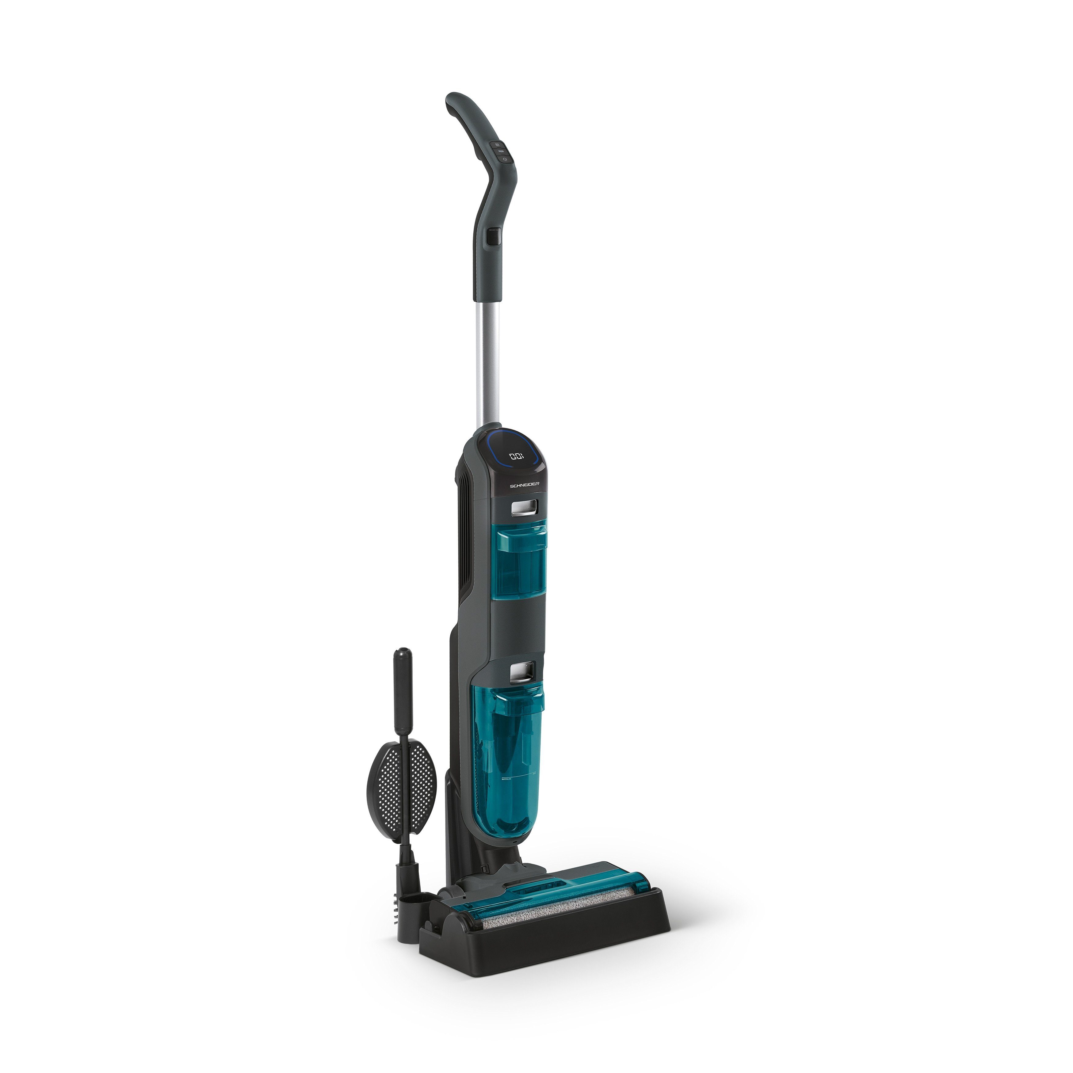 SCHNEIDER Nass-Trocken-Akkusauger Dual Expert, 150 W, Beutellos, HEPA 10 Filter, 78 dB, 680 ml Wassertank, 5200 mAh Akku