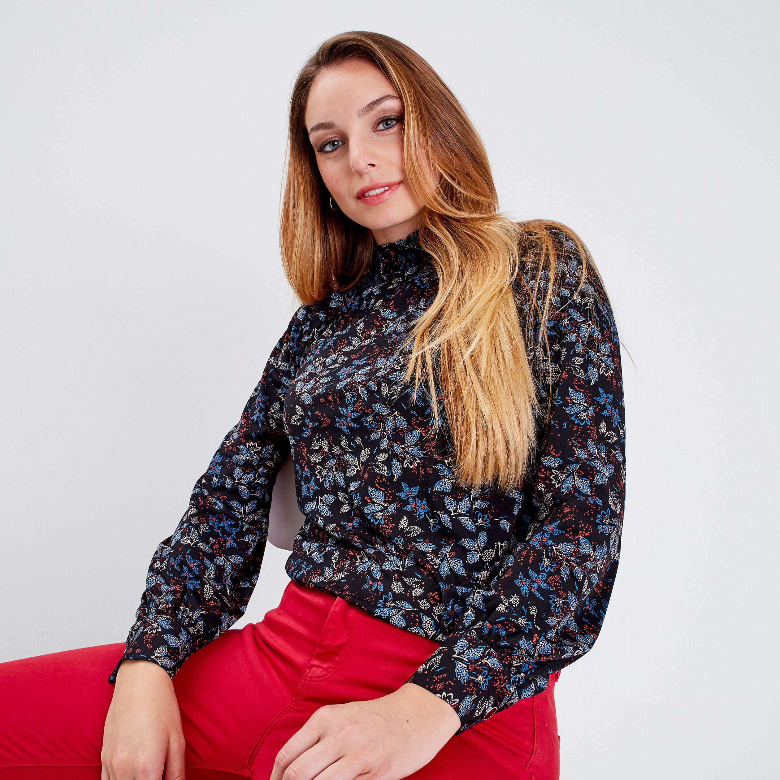 Blouse manches longues noir femme | Cache Cache