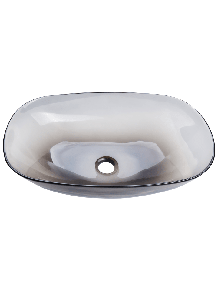 Beliani Waschbecken MOENGO in Transparent/Schwarz - (W) 54 x (H) 15 x (L) 36 cm günstig kaufen onesize
